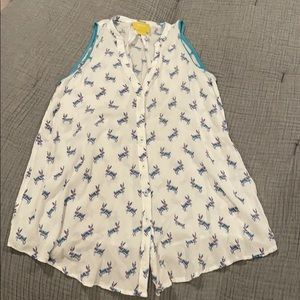 Anthropologie Maeve rabbit sleeveless blouse